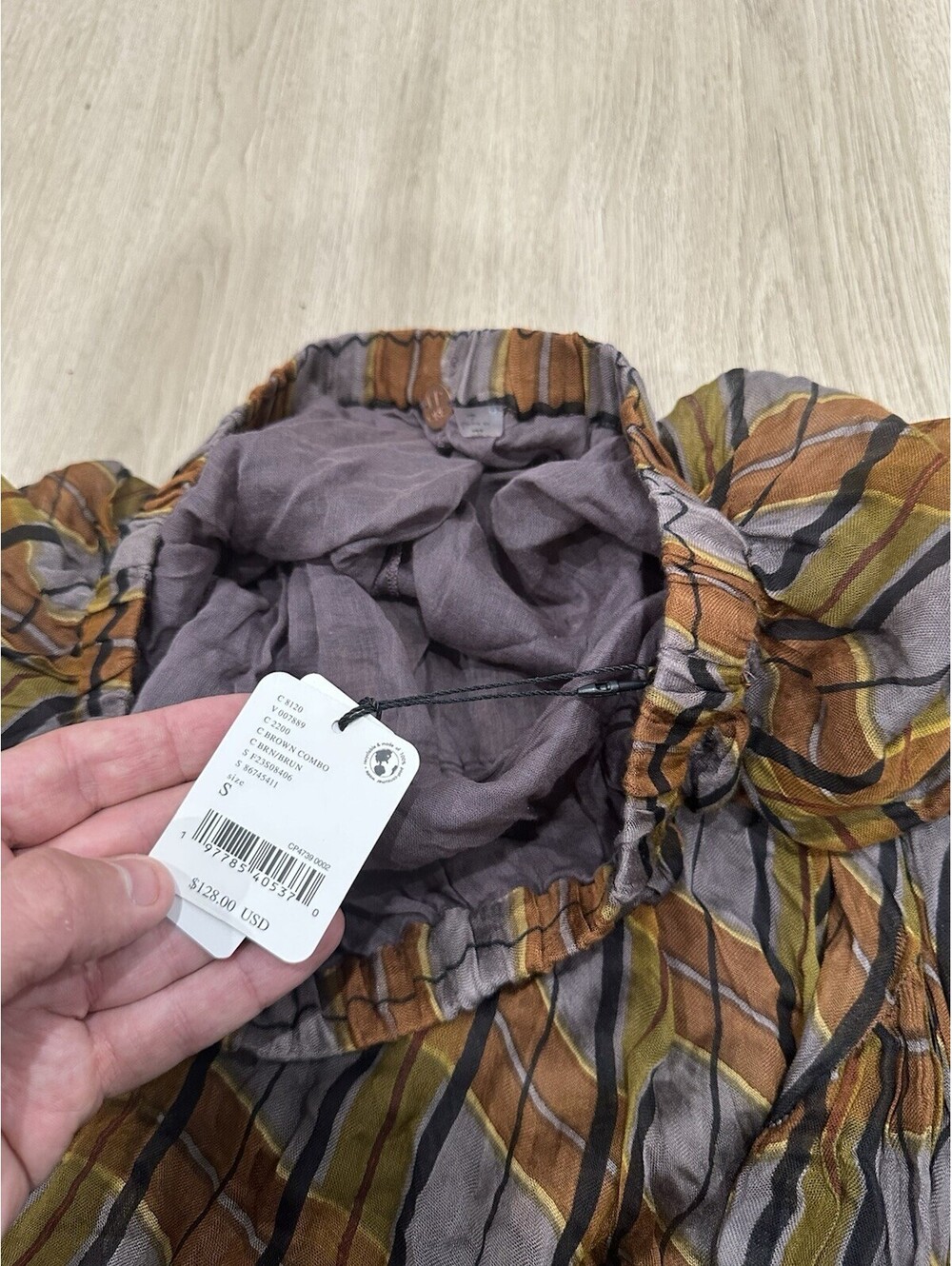 NWT FP One Free People Averie Maxi Skirt - Brown Combo Size Small - Picture 6 of 14